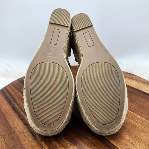 Steve Madden Wilkes Espadrille Wedge 11 Taupe Suede Leather Open Toe Ankle Strap - Picture 10 of 13